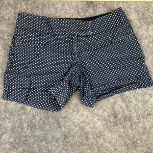 Outback Red Shorts 0 25 Chambray Polka Dot Cuff Midi Mid Rise Chino Casual Blue